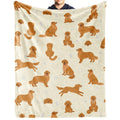 Aiomxzz Golden Retriever Blanket Gifts, 50'X60' Dog Pattern Flannel Fleece Throw Blanket Soft, Lightweight, Comfortable, Warm
