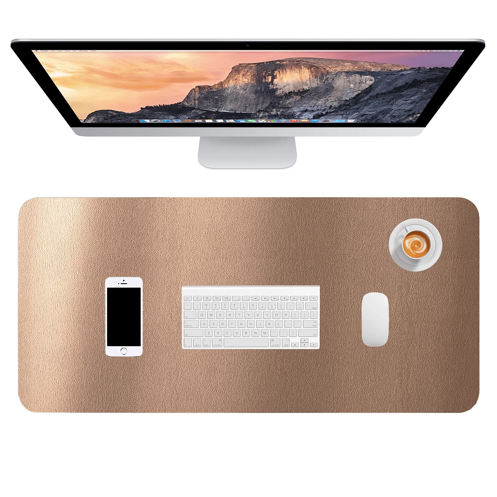 Hsurbtra Desk Pad, 30' X 14' Pu Leather Desk Mat, Xl Extended Mouse Pad, Waterproof Desk Blotter Protector, Ultra Thin Large L