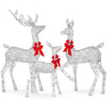Best Choice Products 3-Piece Large Lighted Christmas Deer Family Set 5Ft Outdoor Yard Decoration with 360 LED Lights, Stakes, Zi