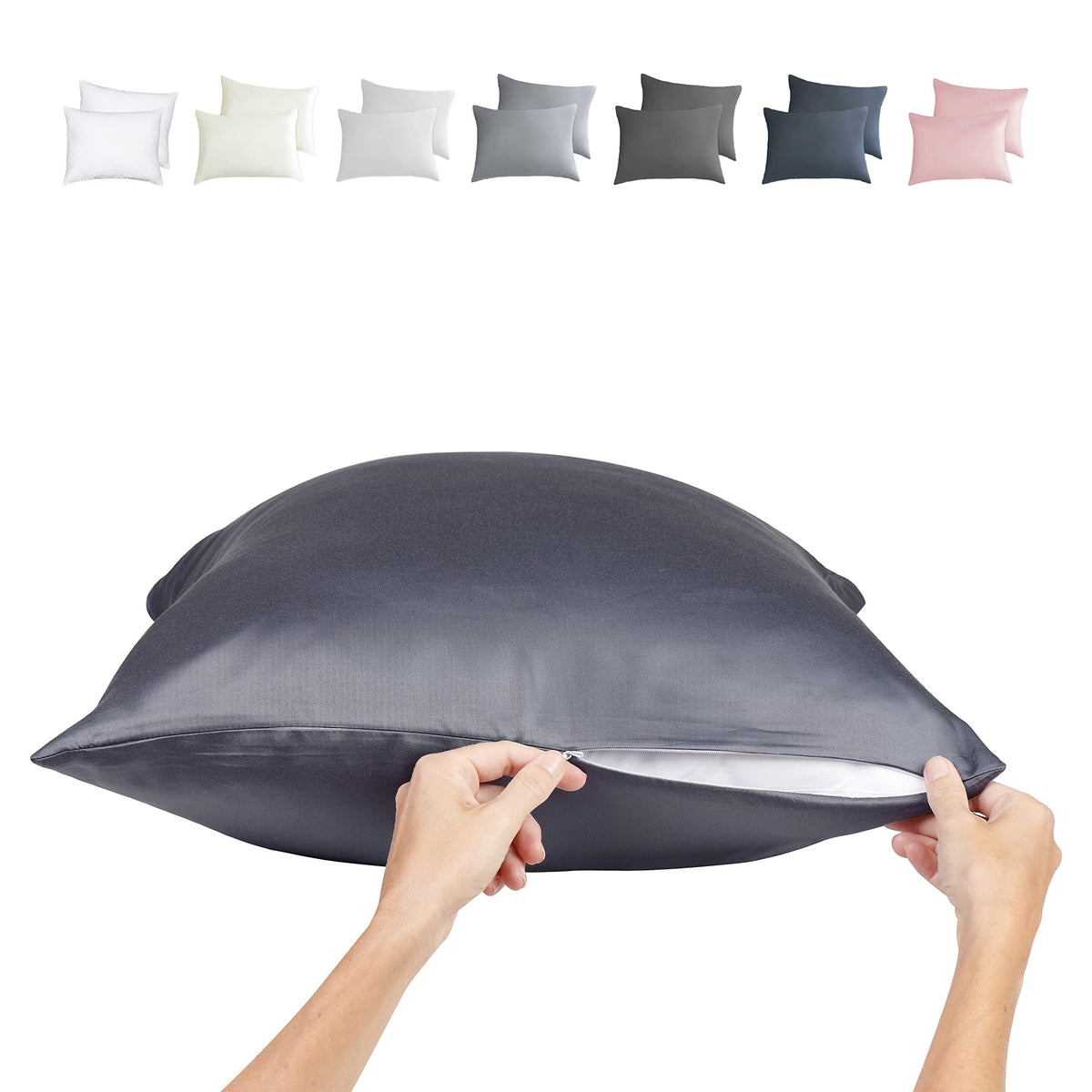 100% Viscose Bamboo Pillowcase King - 2-Pack Cooling Pillow Cases For Hot Sleepers, Zipper Viscose Bamboo Pillow Cases King Size