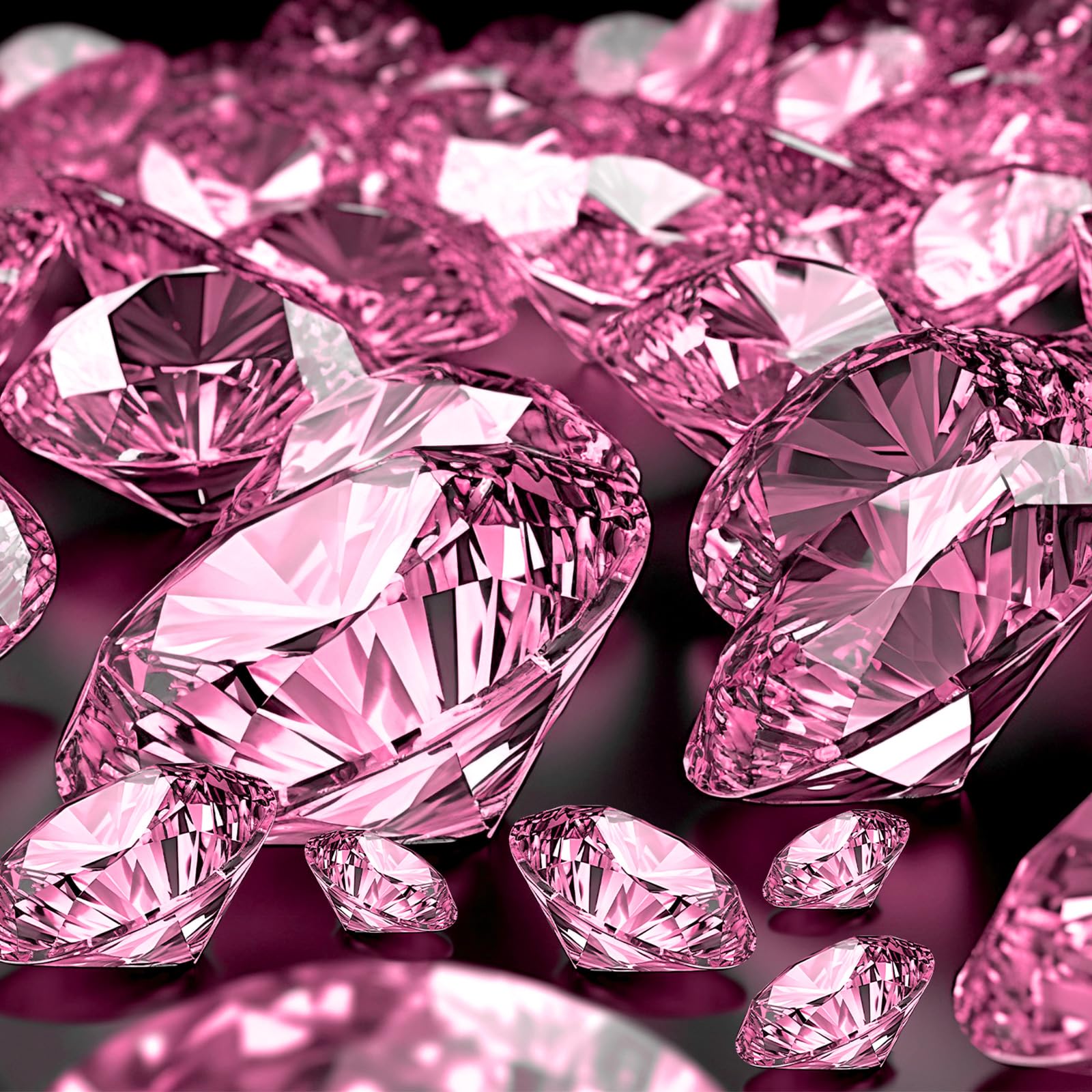 Hicarer 800 Pieces Diamond Decorations Acrylic Diamond Table Scatter Crystals for Table for Vase Fillers Party Table (Pink, 30mm