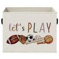 BCUANGD Sports Nursery Storage Bins with Handles, Lets Play Kids Playroom Foldable Collapsible Storage Basket Organizer for Kid
