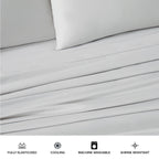 Ugg Hedi Queen Sheet Set 4-Piece Luxury Cooling Sheets Deep Pockets Premium Bedding With 2 Pillow Shams Hypoallergenic Machine Washable Soft Lightweight Bed Set For Bedroom, Queen, Stone Grey