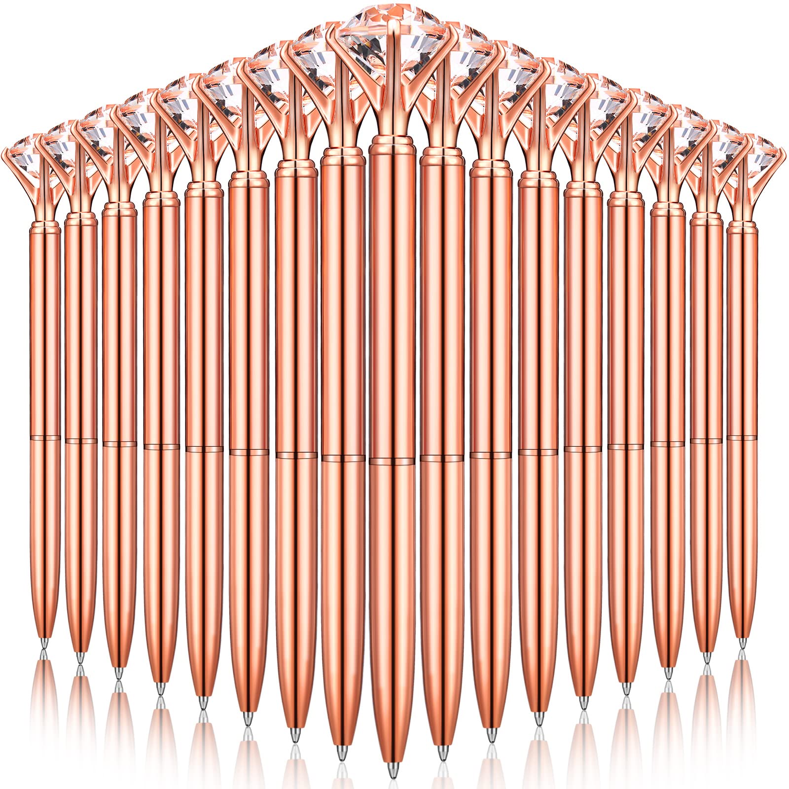 Yahenda 50 Pcs Diamond Pens Diamond Ballpoint Pen Black Ink Bling Pens Crystal Metal Bridal Shower Pens Bling Pen With Diamond O