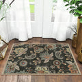 Morebes Floral Door Rugs for Entryway Indoor, Small 2x3 Throw Rugs Non Slip,Washable Paisley Rugs for Kitchen Floor,Non Shedding