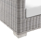 Conway Outdoor Patio Wicker Rattan Armchair in Light Gray White