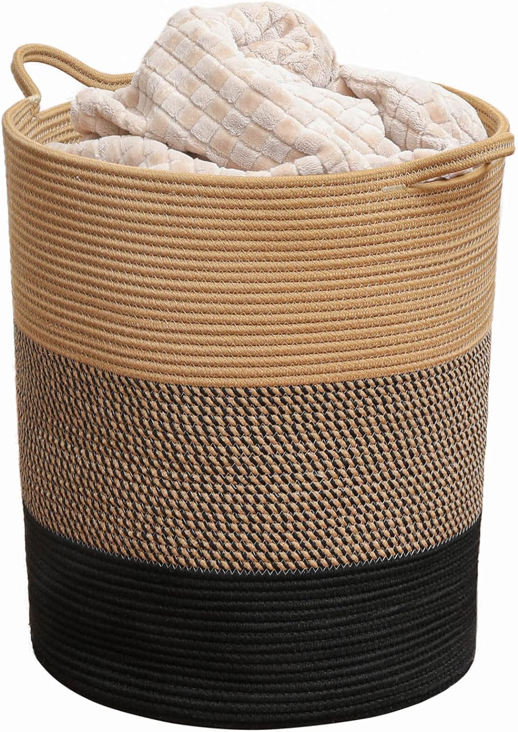 2GUDDS Cotton Rope Basket 14.15x18.1x15.94Inch Baby Laundry Basket Toy Storage Basket large baskets for blankets