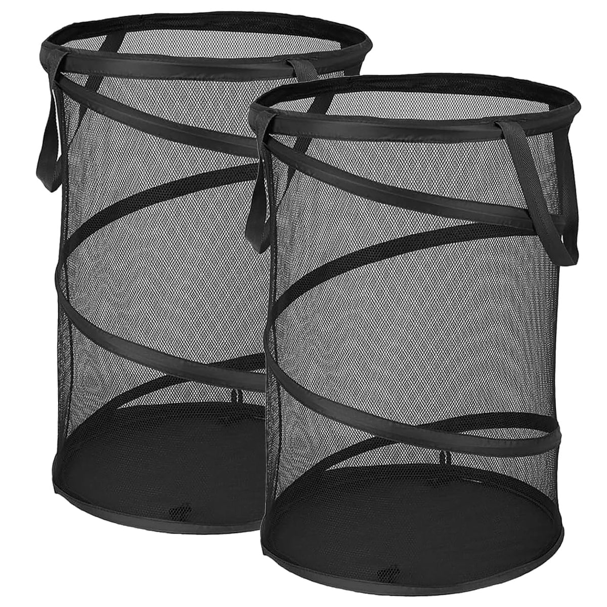 Pop Up Hamper for Laundry Mesh Collapsible Clothes Hamper 16D x 24H (2Pk)