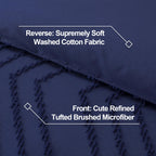 Litanika Navy Blue King Comforter Set, 3 Pieces Lightweight Tufted Bedding Sets, Down Alternative Comforter Fluffy Bed Set Gift
