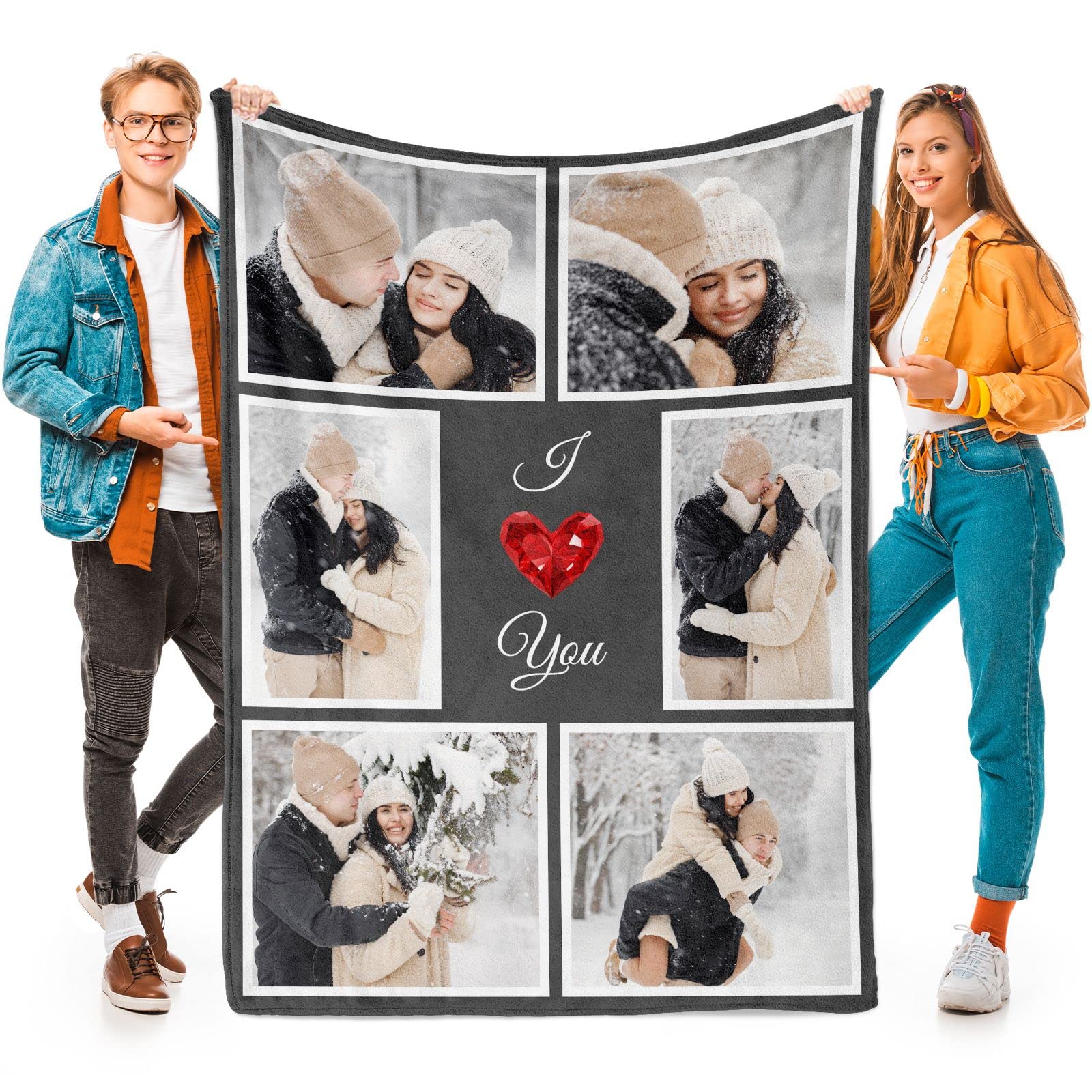 I Love You Gifts For Couples, Custom Blanket With Photos, Personalized Blankets With Pictures, Photo Blankets Using My Own Photo
