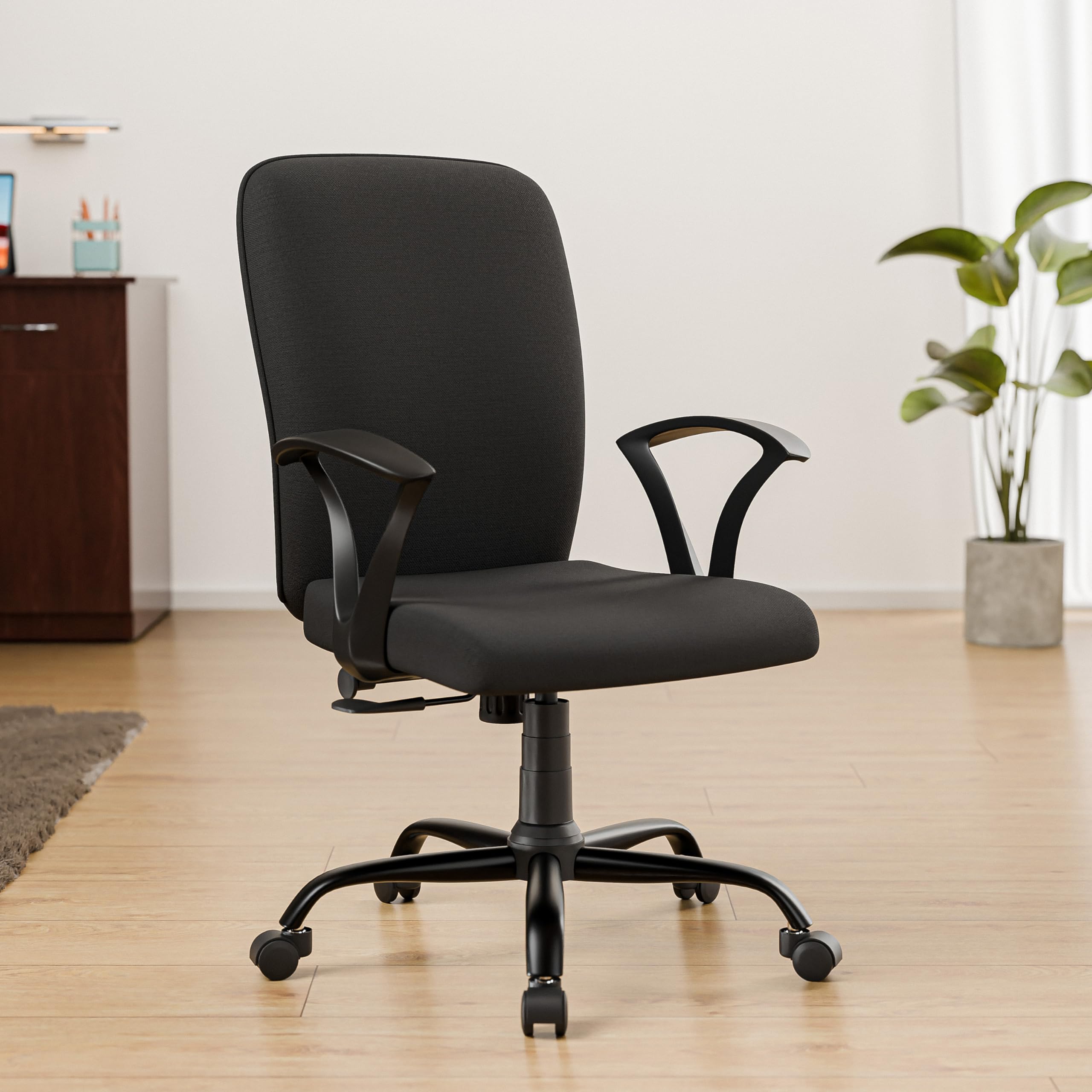 Green Soul Seoul X Office Chair, Mid Back Fabric Ergonomic Home Office Desk Chair With Comfortable & Spacious Seat, RockingTilt