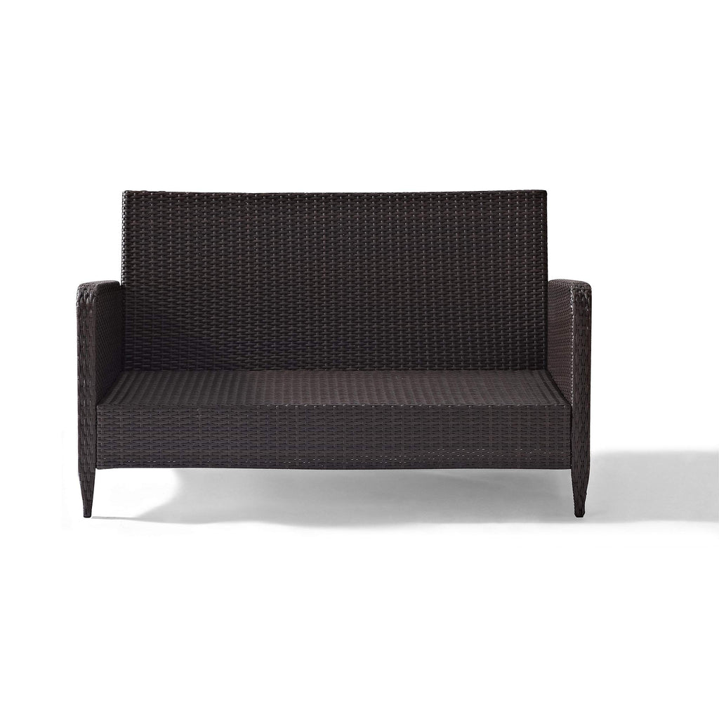 Crosley Kiawah Outdoor Wicker Loveseat in Sangria