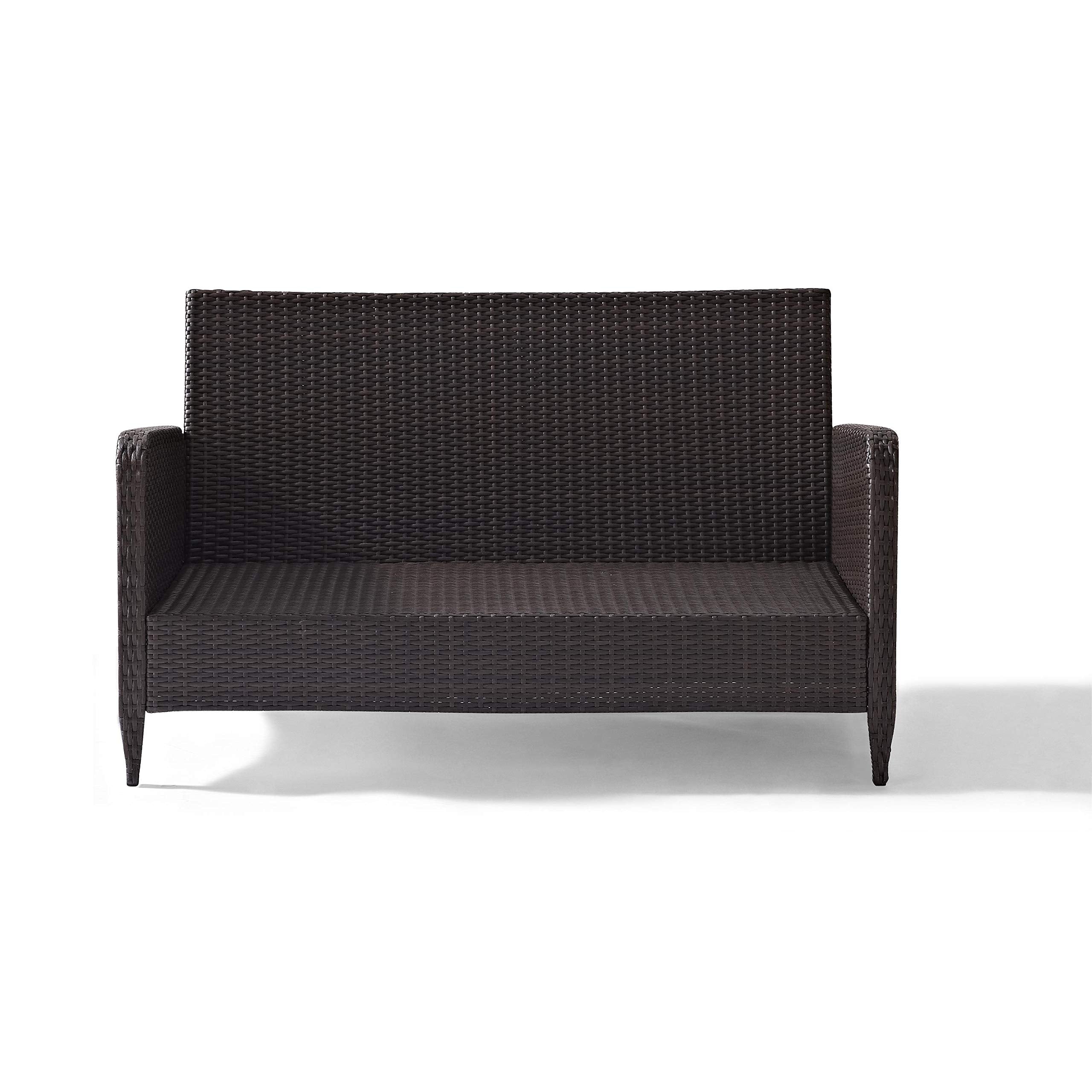 Crosley Kiawah Outdoor Wicker Loveseat in Sangria