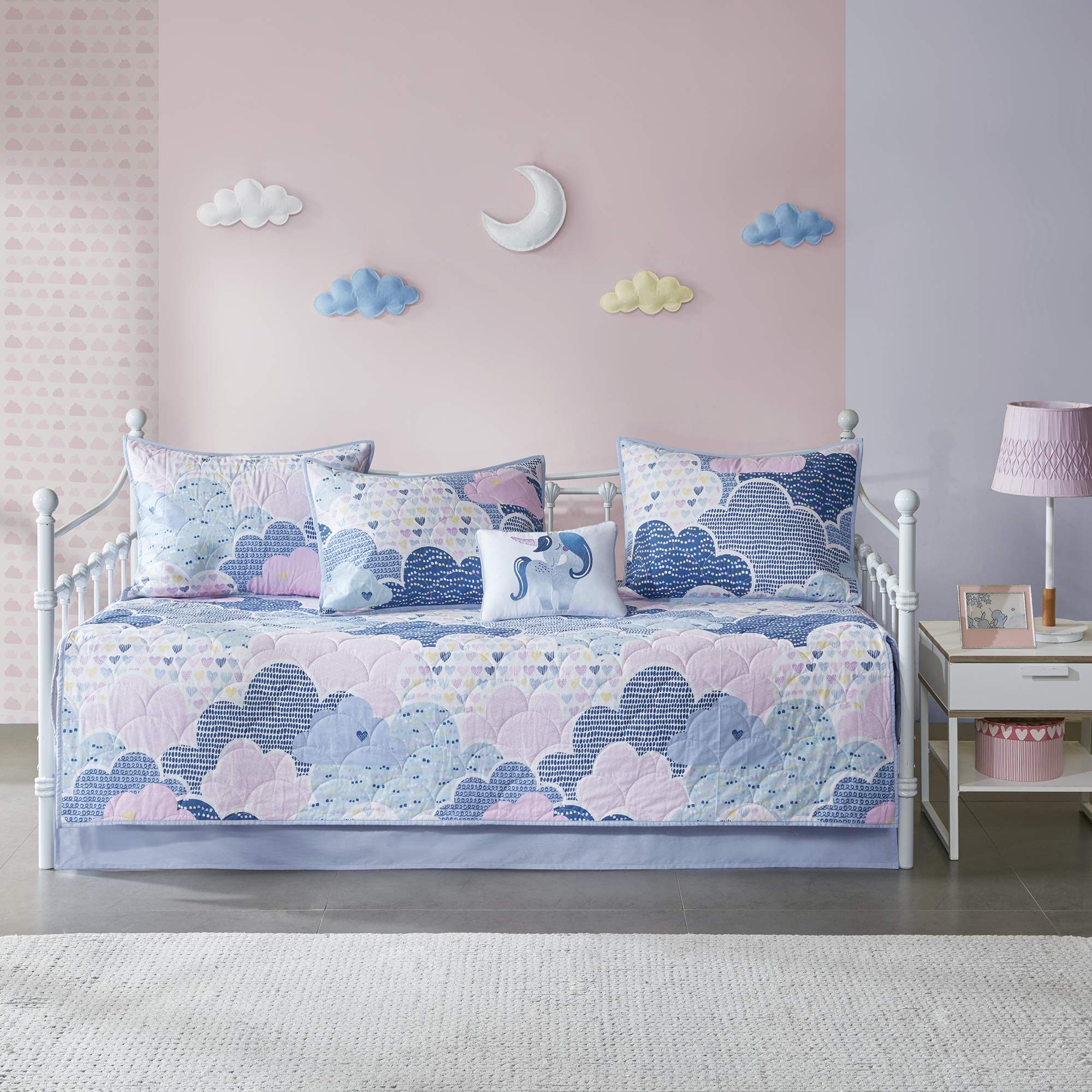 Urban Habitat Kids Cloud Daybed Cover Vibrant Fun And Playful Unicorn Print, All Season Children Bedding, Matching Bedskirt, Gir