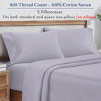 California Design Den 100% Cotton Pillow Cases Queen Set Of 2, 800 Thread Count Pillowcases Sateen, Fits Queen And Standard Size Pillows, Softer Than Egyptian Cotton Pillowcases (Lavender)