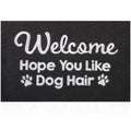 HLFMVWE Black Indoor Doormat, Dog Hair Mat Standard Welcome Front Door Entryway Mats, Funny Door Mat, Durable Non Slip Rubber Di
