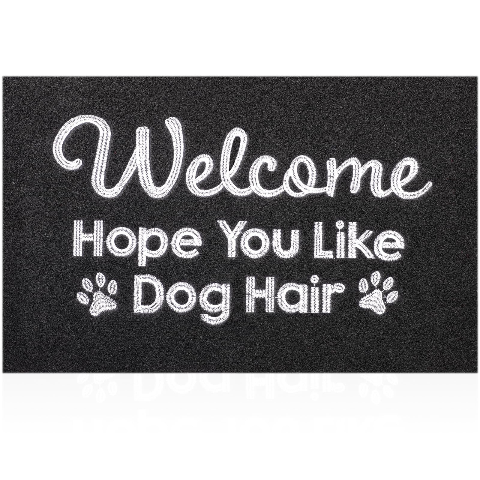 HLFMVWE Black Indoor Doormat, Dog Hair Mat Standard Welcome Front Door Entryway Mats, Funny Door Mat, Durable Non Slip Rubber Di