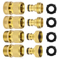 4 Sets Garden Hose Quick Connect 3/4 Inch Ght Solid Brass Male And Female Garden Hose Fittings