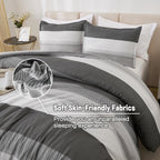 Litanika King Comforter Set Dark Grey - 3 Pieces Lightweight Fluffy Bedding Comforter Sets, All Season Down Alternative Comforte