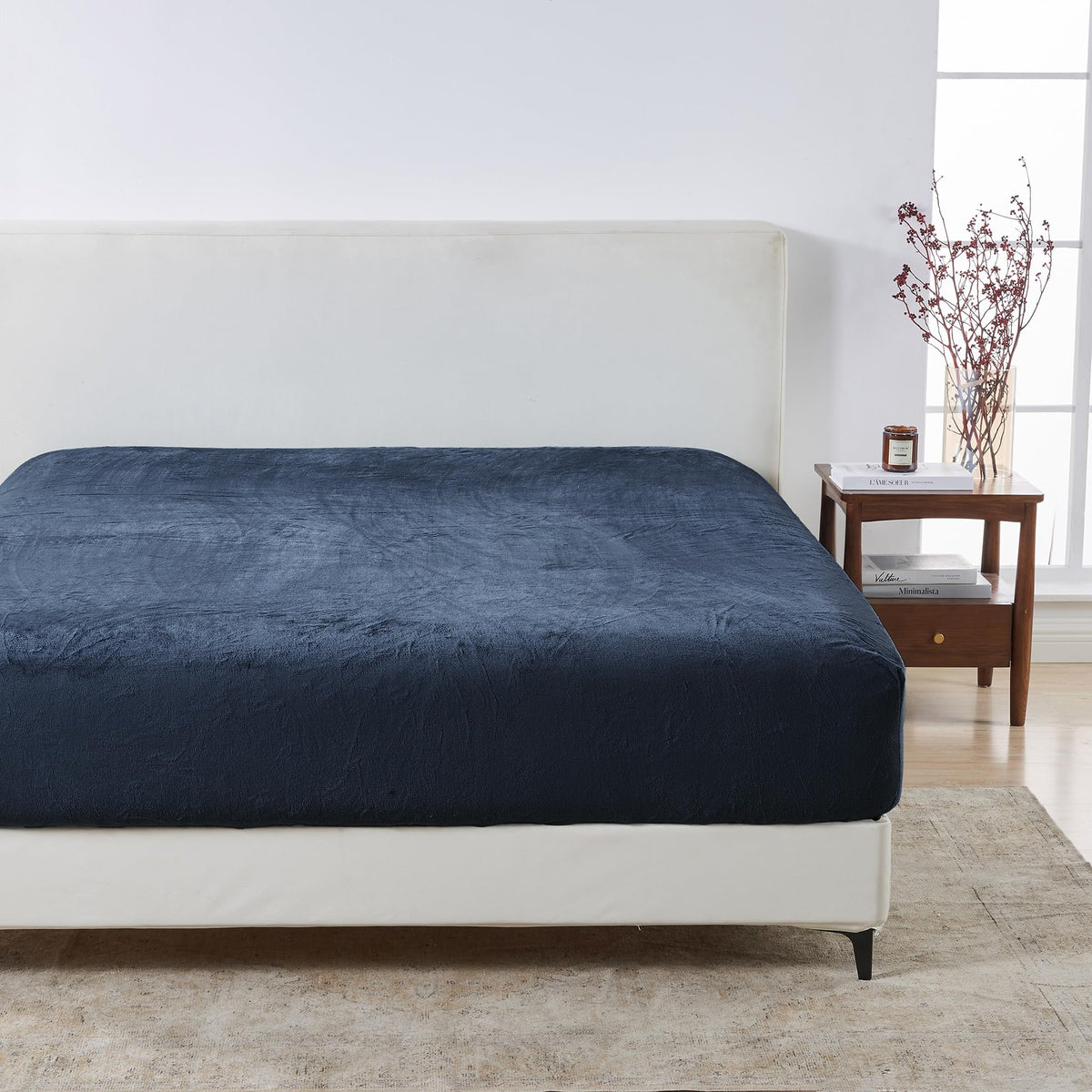 King Size Fitted Sheet - Velvet Plush, Micro Fleece Bottom Sheet - 14' Deep Pocket, Non-Pilling, Lavish Velvet Microplush 1 Pc
