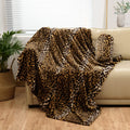 Bnuitland Leopard Print Fleece Flannel Throw Blanket(50X70Inch) With Leopard Storage Pouch,300 Gsm Double Sided Bed Throw,Lightw