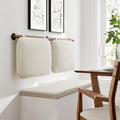 Modway Anela Chenille Upholstered Wall-Mounted Headboard Full Size in Cream Walnut - Floating Padded Headboard with Wood Bar and