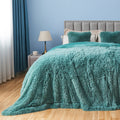 Gonaap Fuzzy Faux Fur Throw Blanket Queen Size Light Teal Super Soft Cozy Plush Fuzzy Shaggy Blanket For Couch Sofa Bed (Light T