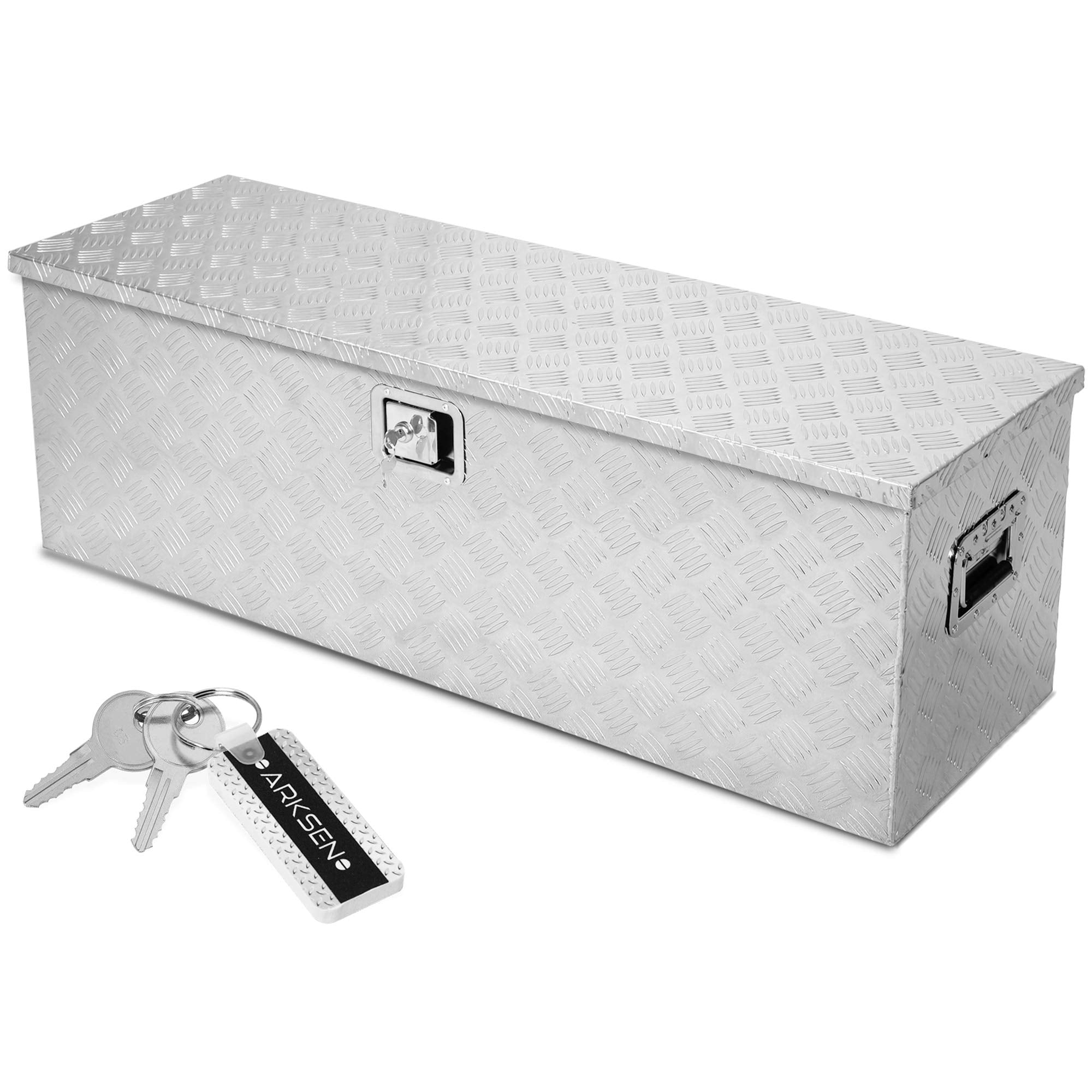 Arksen 49 Inch Heavy Duty Aluminum All Purpose Underbody Lock Storage Trailer Truck Trailer Chest Box Underbed Tools Organizer W