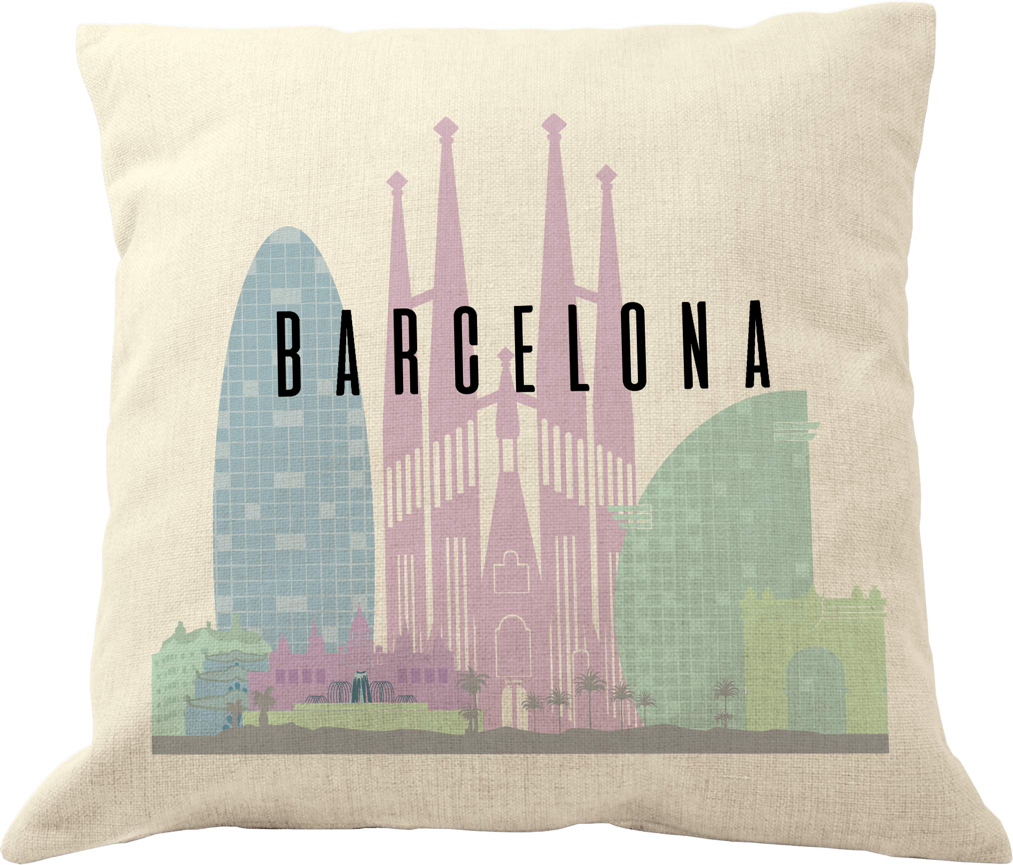 Drupsco Barcelona Pillow Cover - Barcelona Pillow Case 18X18, Decorative Barcelona Pillows