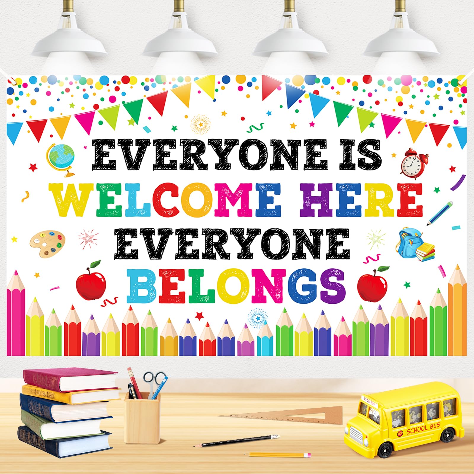 Welcome Back To School Decoration Back To School Banner Backdrop Classroom Bulletin Board Background First Day Of School Decorat
