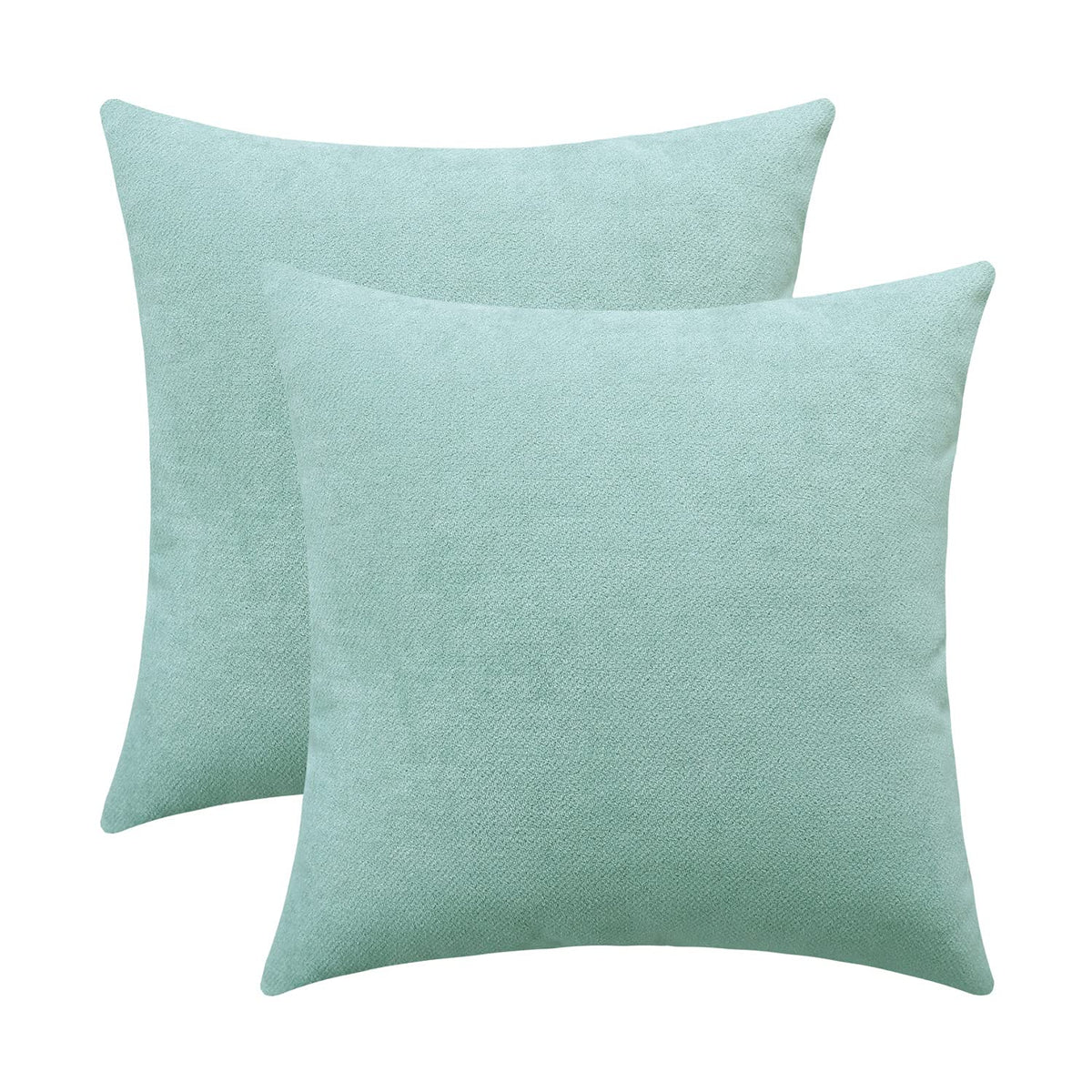 Jeneoo Decorative Seafoam Green Throw Pillow Covers Rustic Farmhouse Super Soft Square Chenille Comfy Solid Cushion Couch Cases