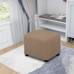 Easy-Going Stretch Ottoman Cover Folding Storage Stool Furniture Protector Soft Rectangle Slipcover With Elastic Bottom (X-Small,Camel)