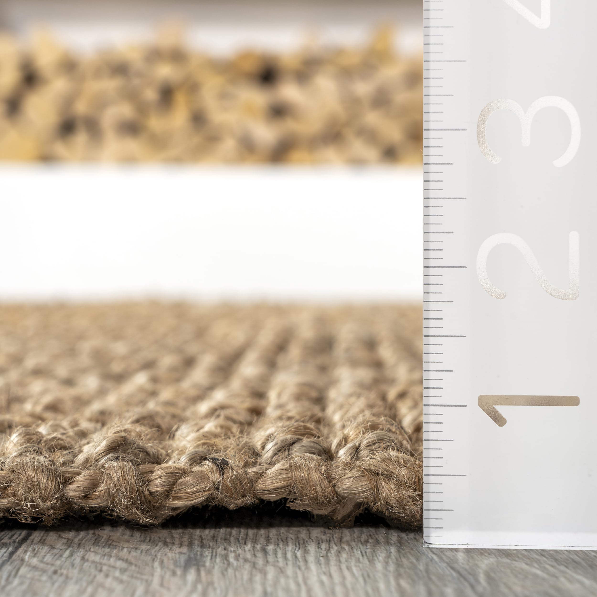 Nuloom Ashli Solid Farmhouse Jute Runner Rug, 2' 6'' X 12', Natural