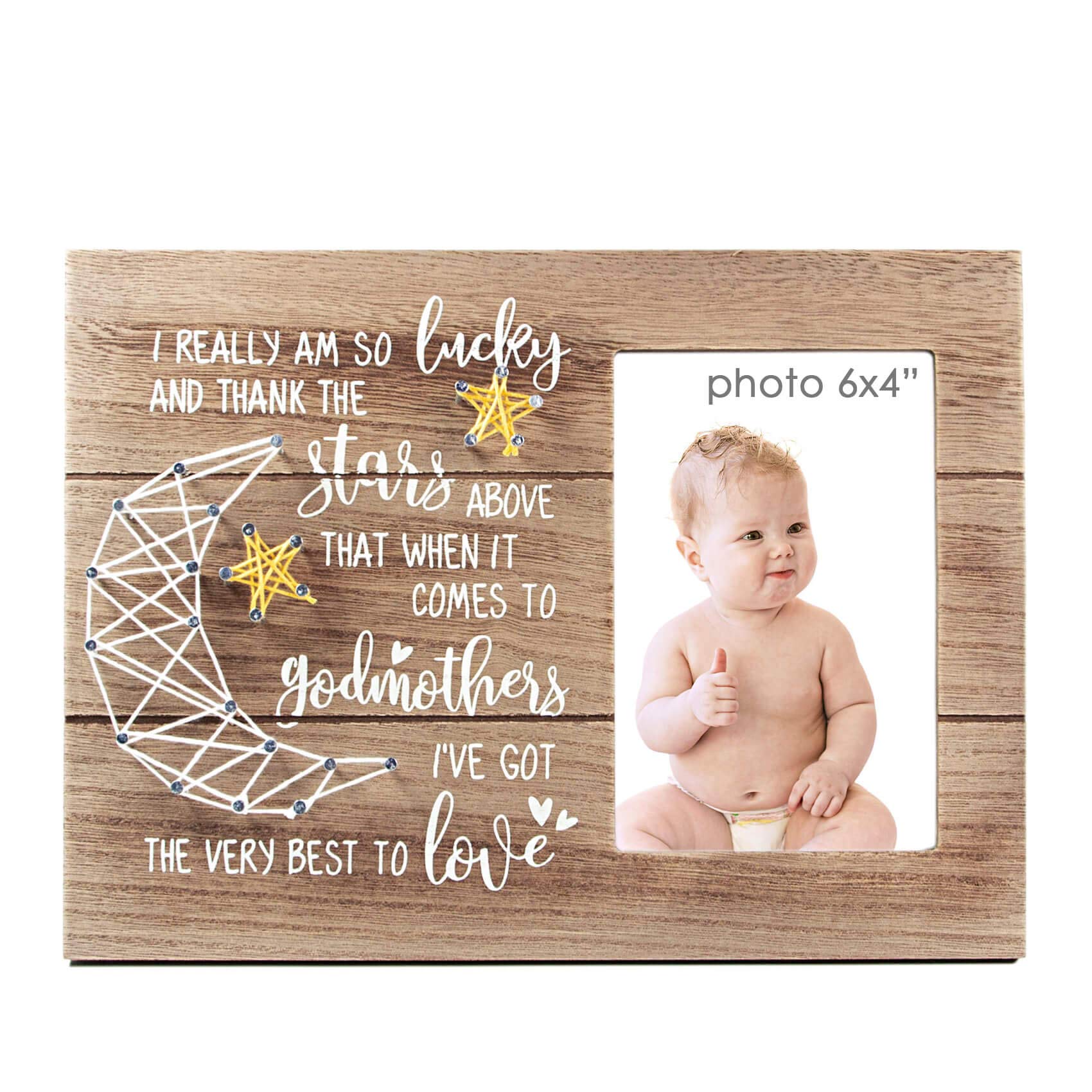 VILIGHT Gifts for Godmother from Godchild - Rustic Godmother Picture Frame from Godkids - 4x6 Inches Photo