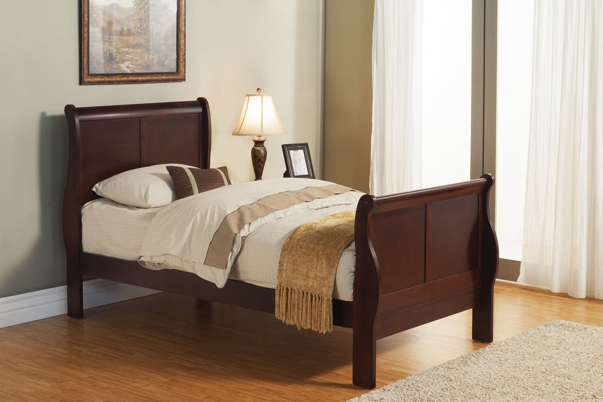 Alpine Furniture Louis Philippe Ii Sleigh Bed, Full Size