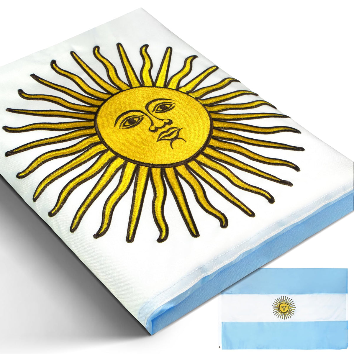 Anley Everstrong Series Argentina Flag 3X5 Foot Heavy Duty Nylon - Embroidered And Sewn Stripes - 4 Rows Of Lock Stitching - Arg