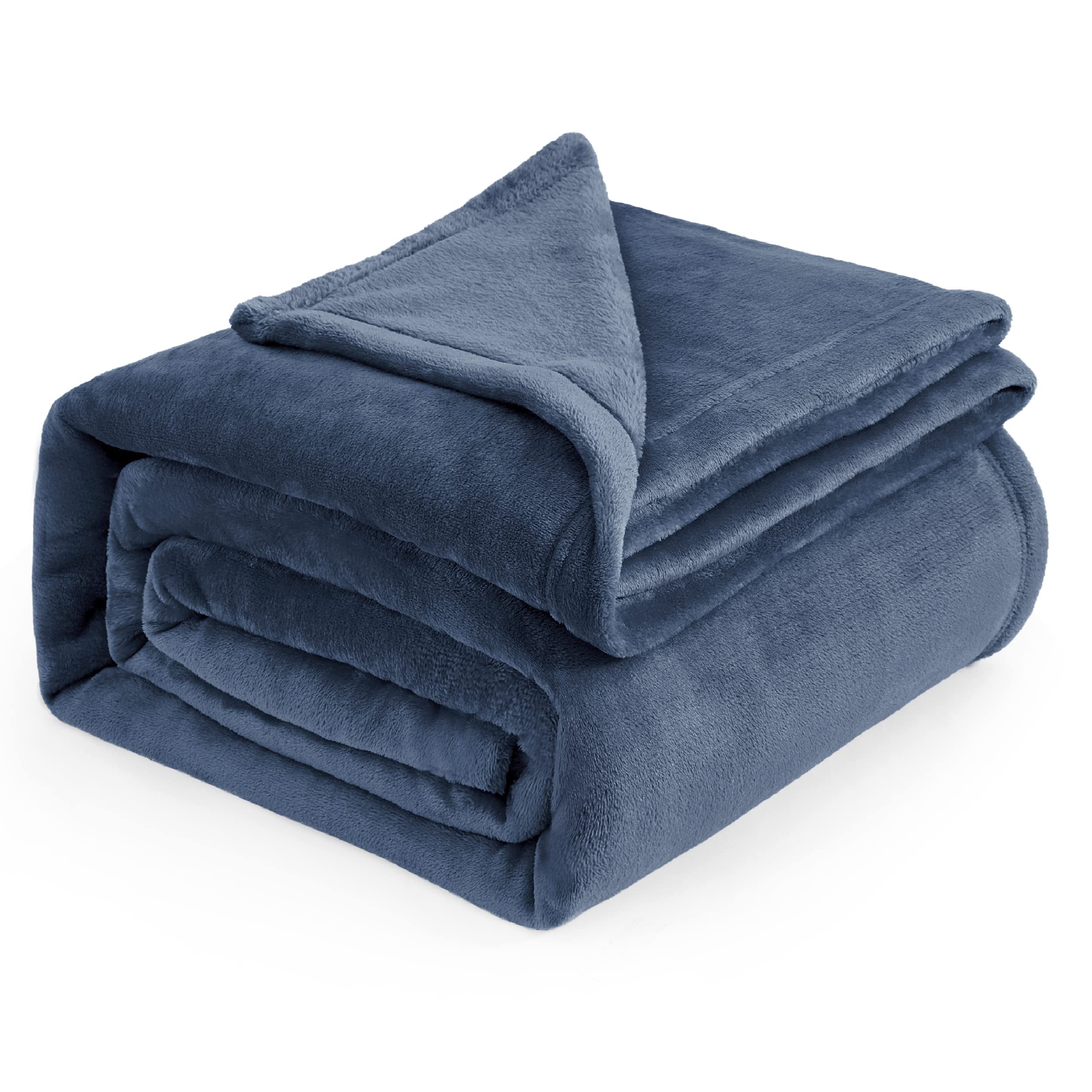 Bedsure Fleece Blankets King Size Mineral Blue - Bed Blanket Soft Lightweight Plush Cozy Fuzzy Luxury Microfiber, 108X90 Inches