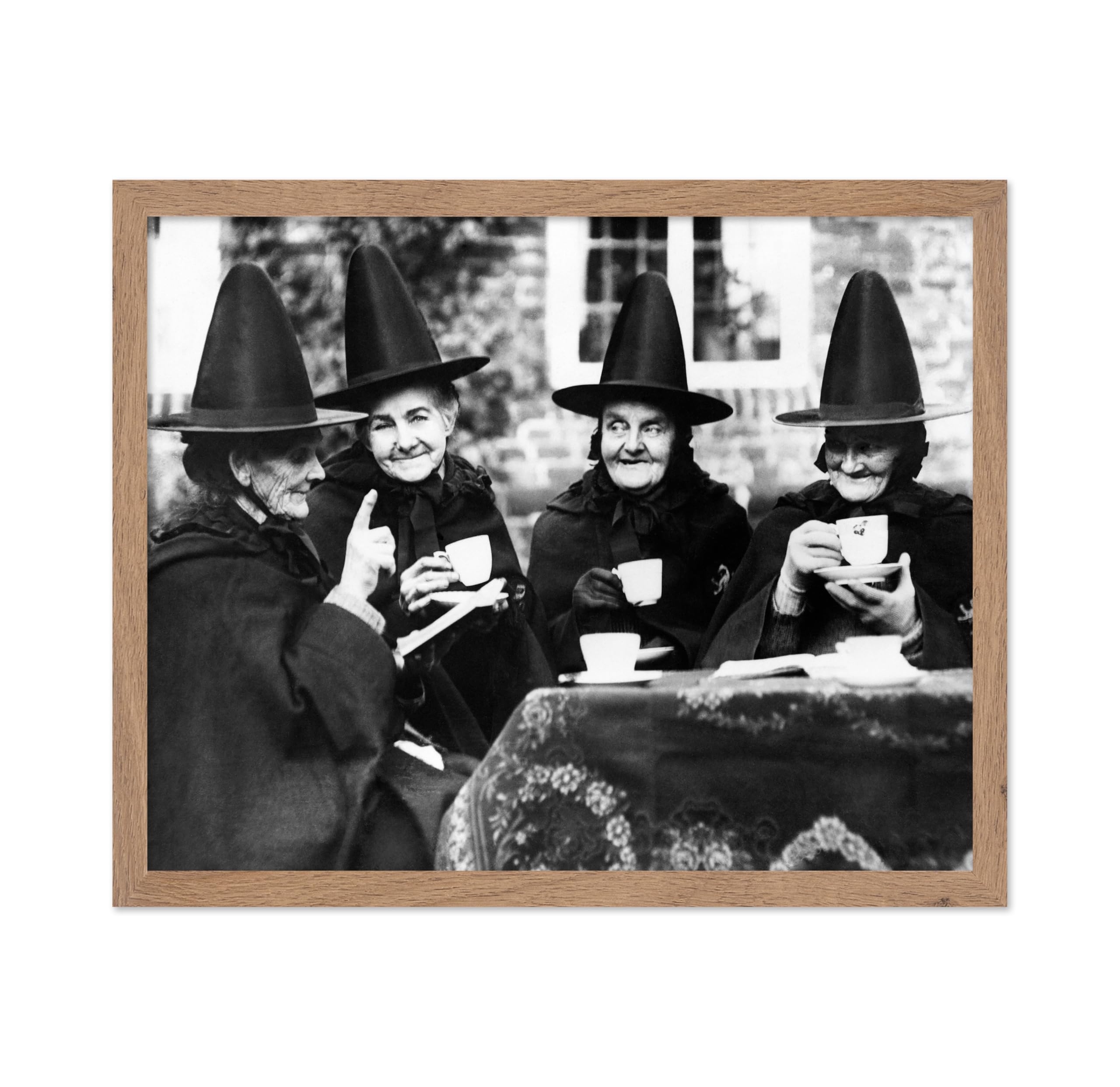 Poster Master Classic Photograph Poster - Vintage Halloween Print - Gift for Artist, Friend - Witches Tea Party, Old Women Smili