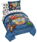Monster Jam Truckin Pals 5 Piece Twin Bed Set  Includes Comforter & Sheet Set  Bedding Features Grave Digger & Megalodon  Sup