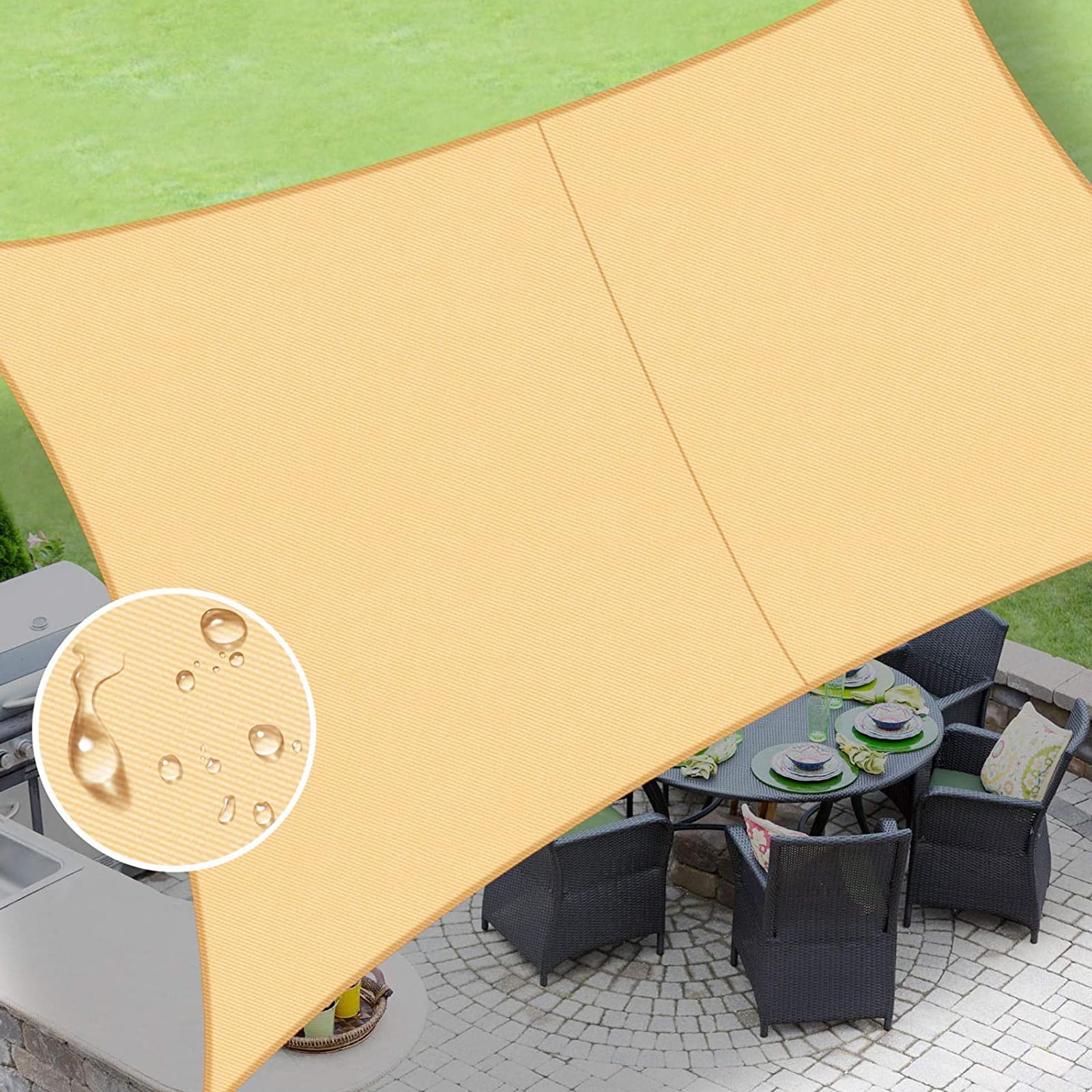 Love Story Waterproof 10 'X10 ' Rectangle Sand Sun Shade Sail Cannoy Uv Resistant For Outdoor Patio Garden Backyard (We Make Cus