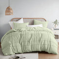 Comfort Spaces Sage Full Duvet Cover Set - 3-Pc Pintuck Pleated Duvet Cover, All Season Lightweight, Extra Softness Pre-Washed M