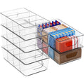 Stackable 6 Pack Snack Organizer for Pantry Shelf,Clear Pantry Organizers and Storage Bins for Fridge,Office,Cupboard,Plastic Pa