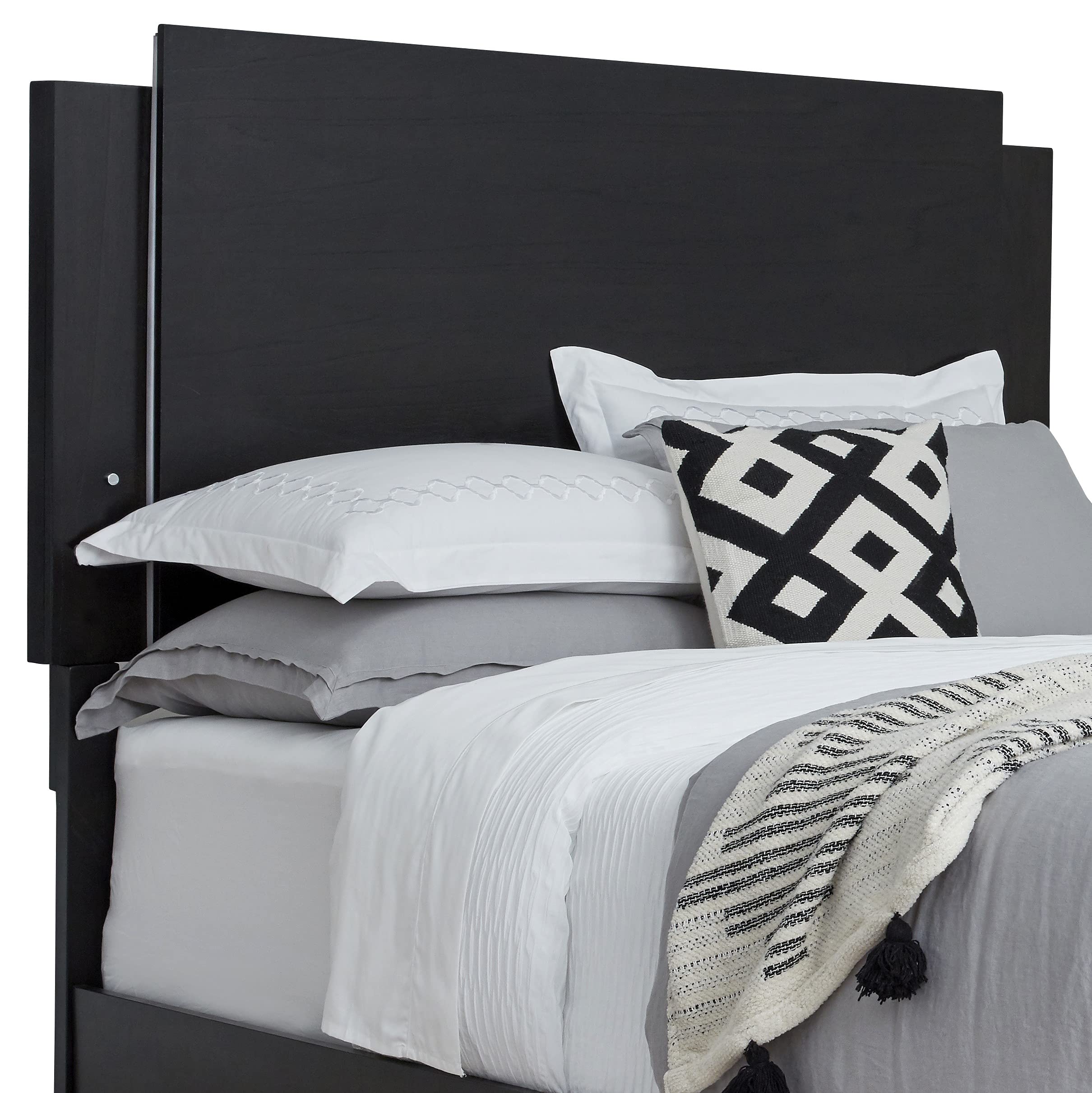 Progressive Furniture Foxfire King Panel Bed w/Footboard Bench Midnight Black