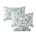 Fadfay Sheets Set Twin Xl Vintage White And Green Floral Bedding Elegant Peony Sheets Shabby Rose Farmhouse Bedding 100% Egyptia