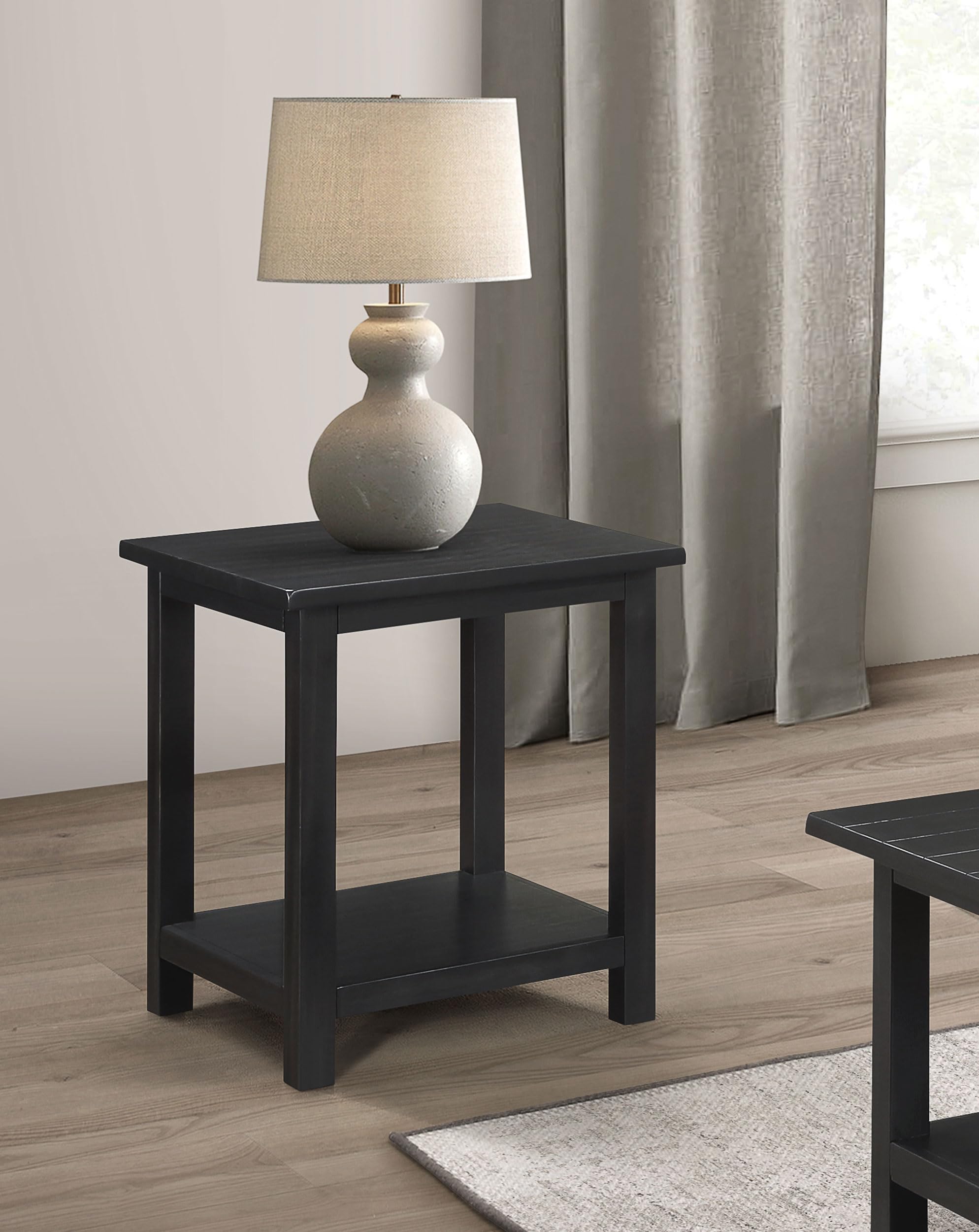 Coaster Home Furnishings Payne Wood End Table with Shelf Java