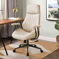 Mid Century Modren Office Chair,Computer Desk Swivel Task Chair With Wheels, High Back Ergonomic Executive Chair With Lumbar Sup