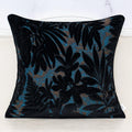 Alerfa Black Throw Pillow Cover 18X18 Inch, Square Cut Velvet Maple Leaf Embroidery Luxury Farmhosue Accent Decorative Pillow Co