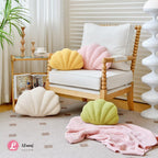 Lfsaaj Beige Seashell Throw Pillows, Shell Shaped Throw Pillows, 13 Inch Soft Home Decorative Pillow Plush Cushion For Bed Couch