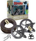 Strata Urban Grey Harmony Clothesline Outdoor Heavy Duty Kit - 150 Feet Galvanized Wire PVC Coating, 6.5 Clothesline Pulley 2pcs