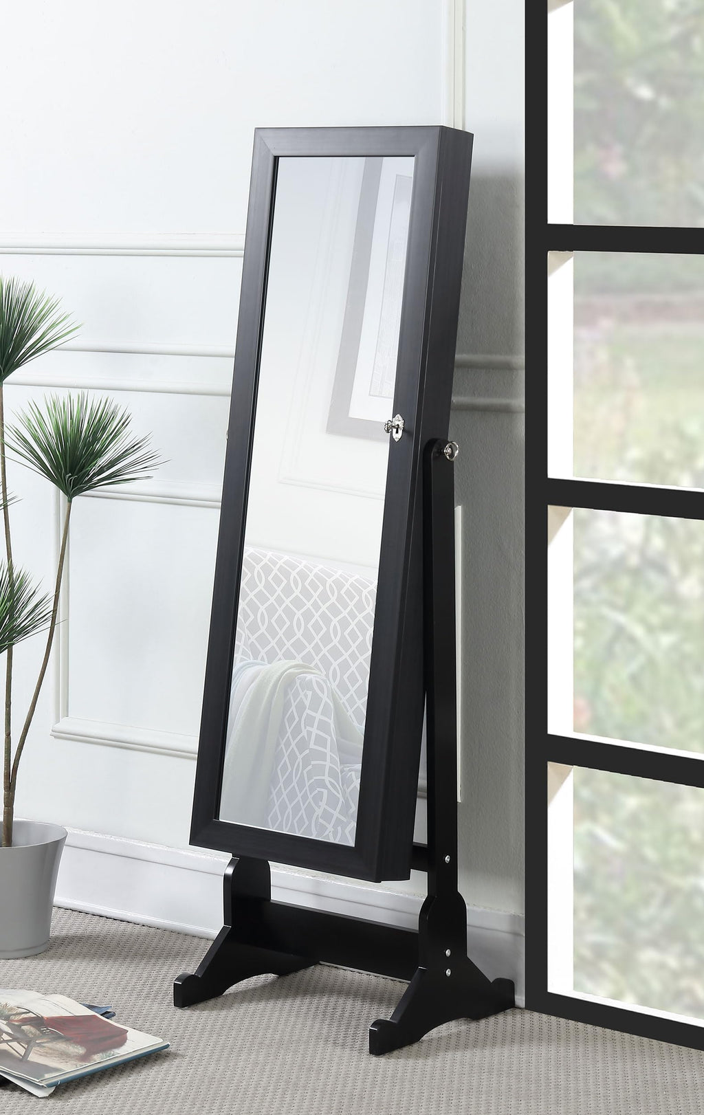 Coaster Home Furnishings Tutuola Cheval Mirror with Jewelry Storage Black
